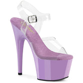 Pleaser Adore 708 Clear Lavender Platform Shoes